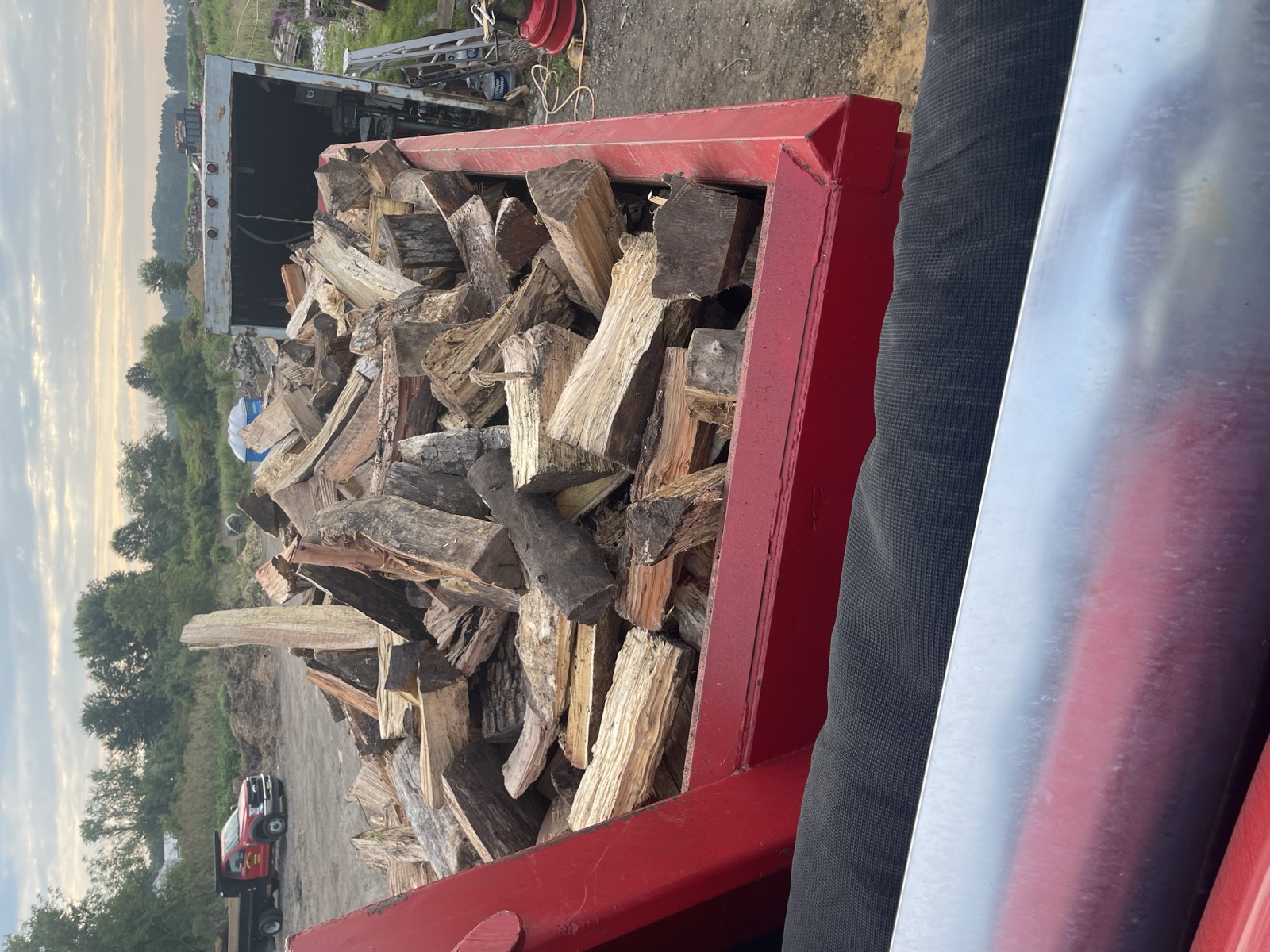 Firewood loaded on the truck and ready for delivery