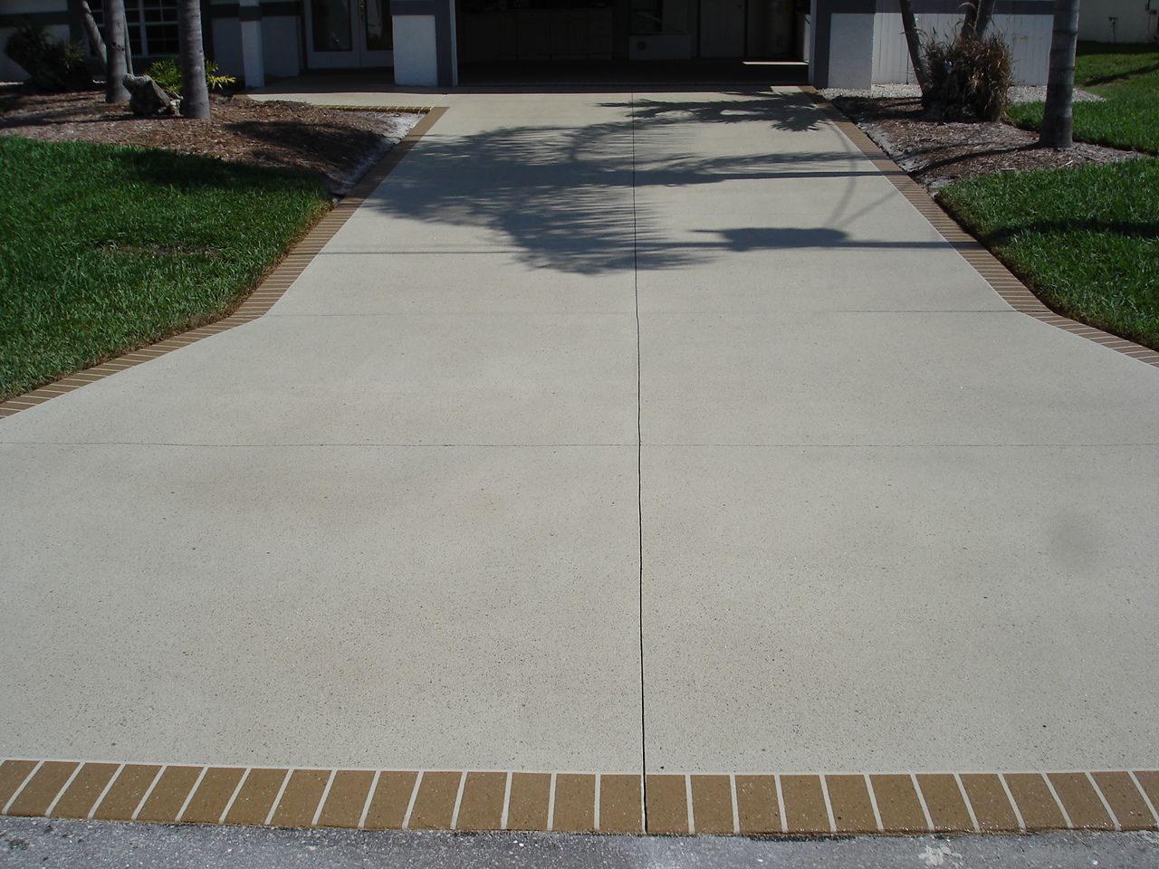 Finished concrete driveway